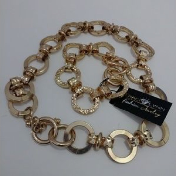 Traci Lynn Jewelry - Traci Lynn Gold Chain Link Bracelet & Necklace Set